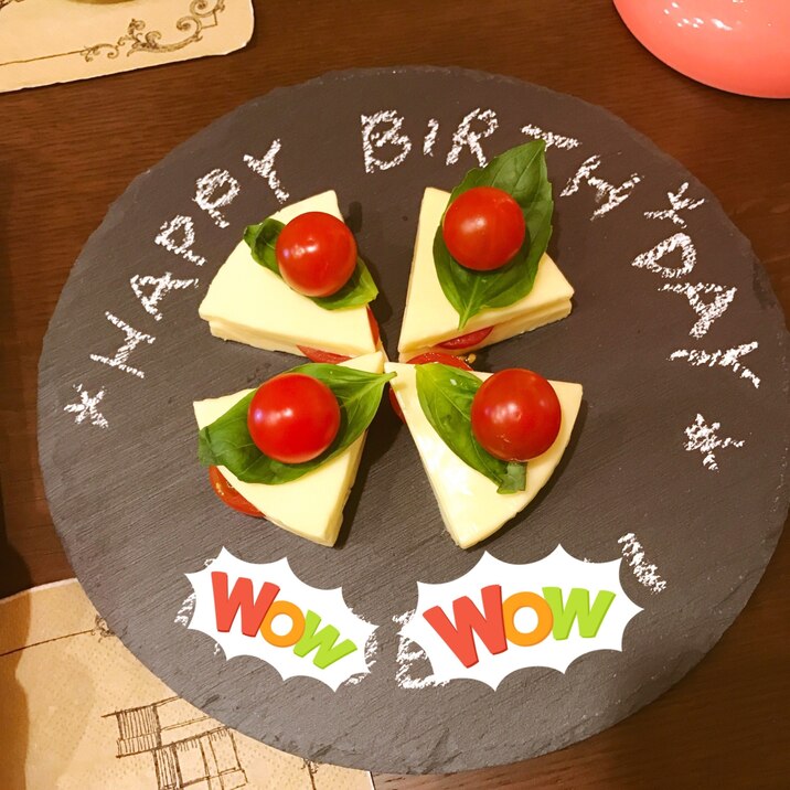 6Pチーズでショートケーキ風